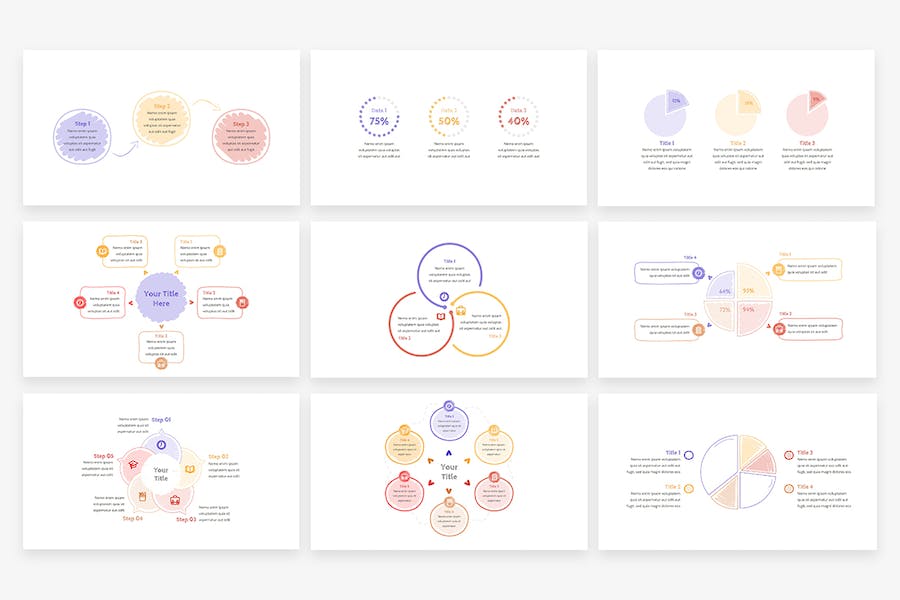 学校教育涂鸦信息图形Keynote模板 - PPT派