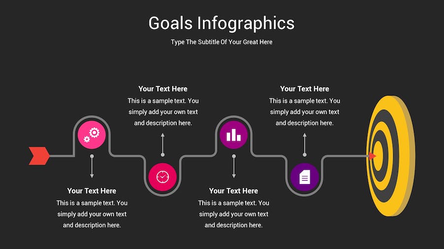 目标信息图表深色主题Keynote模板 - PPT派