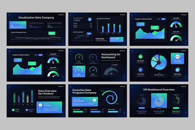 仪表板数据监控展示PPT模板 - PPT派