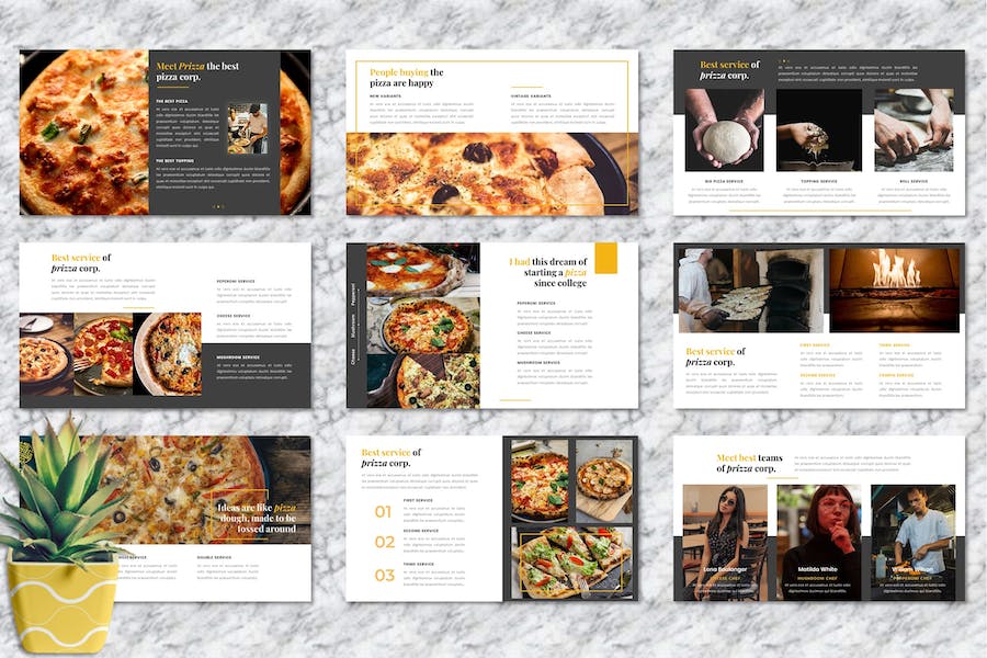 披萨餐饮品牌推广方案PPT模板 - PPT派