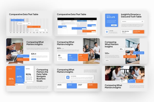 数据对比分析信息图表展示Keynote模板 - PPT派