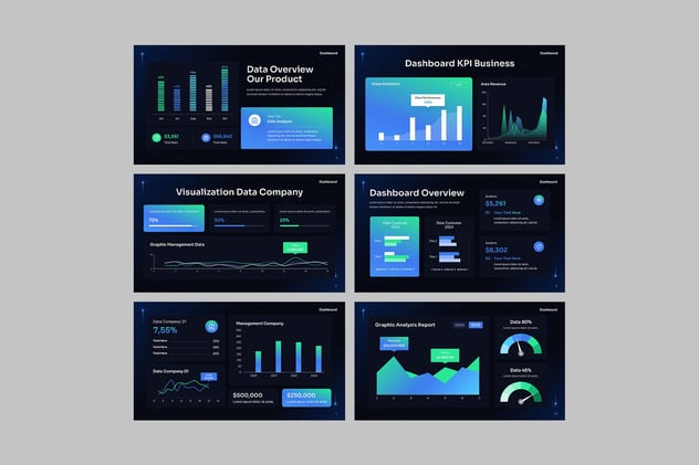 仪表板数据监控展示PPT模板 - PPT派