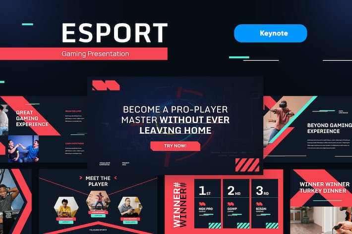 电子竞技游戏科技行业推广Keynote模板 - PPT派