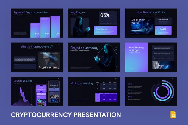 黑暗加密货币区块链交易PPT模板 - PPT派