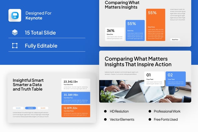 数据对比分析信息图表展示Keynote模板 - PPT派
