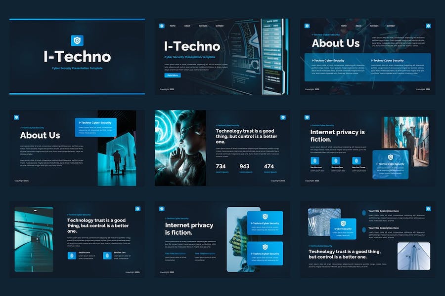 网络安全技术应用解决方案PPT模板 - PPT派