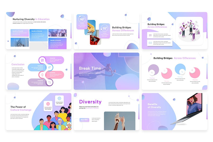 多样性包容主题建设Keynote模板 - PPT派