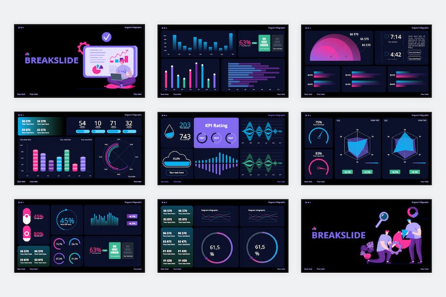 企业KPI绩效考核数据PPT模板 - PPT派