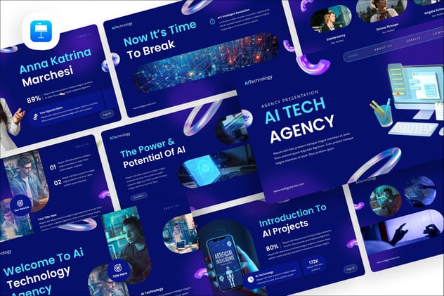 人工智能技术机构科技服务方案Keynote模板 - PPT派