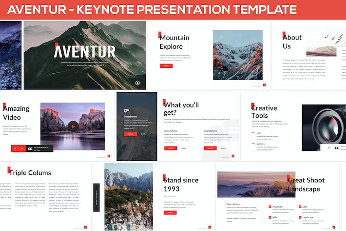 户外探险旅游活动策划宣传Keynote模板 - PPT派
