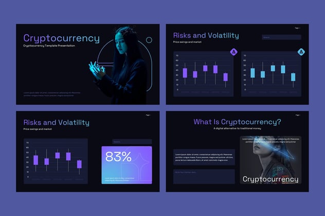 黑暗加密货币区块链交易PPT模板 - PPT派