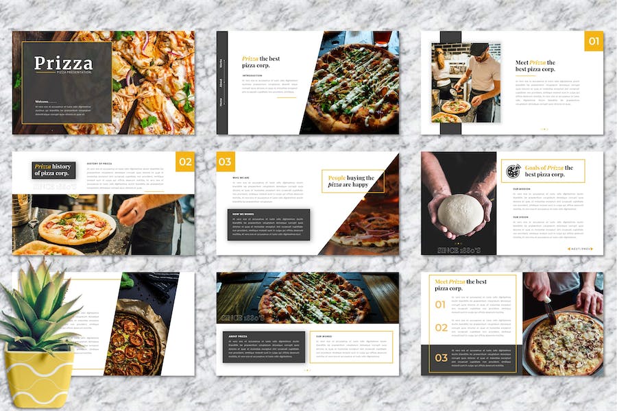 披萨餐饮品牌推广方案PPT模板 - PPT派