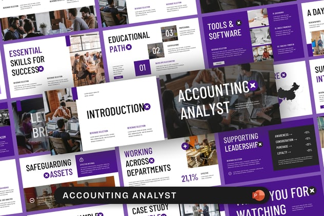 会计分析财务报表统计PPT模板 - PPT派