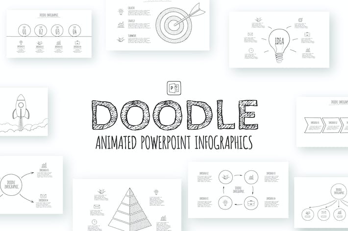 涂鸦动画信息图形图表讲述展示分析PPT模板 - PPT派