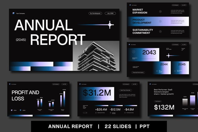 年度财务业绩报告总结PPT模板 - PPT派