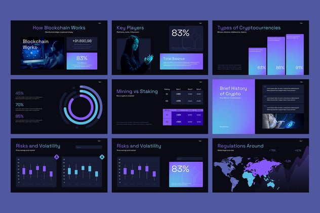 黑暗加密货币区块链交易PPT模板 - PPT派