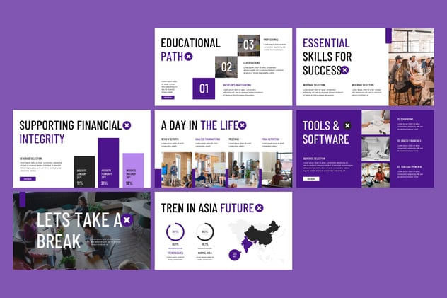 会计分析财务报表统计PPT模板 - PPT派