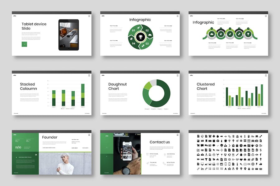 绿色环保理念商务企业宣传PPT模板 - PPT派