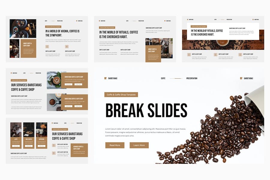 咖啡店咖啡厅餐饮商业计划Keynote模板 - PPT派