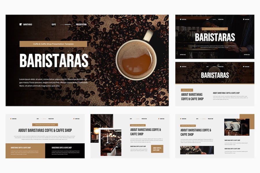 咖啡店咖啡厅餐饮商业计划Keynote模板 - PPT派
