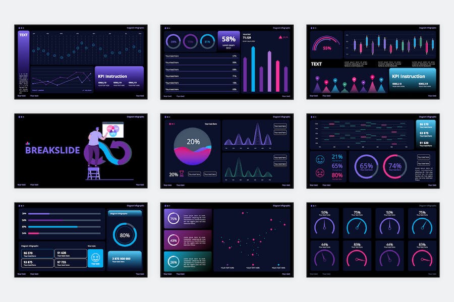 企业KPI绩效考核数据PPT模板 - PPT派
