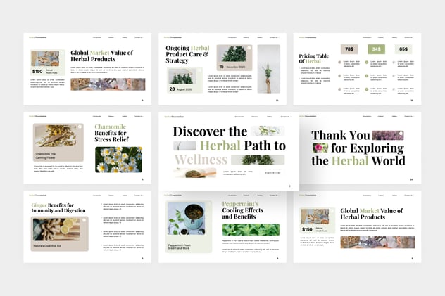 草药中医养生保健推广Keynote模板 - PPT派