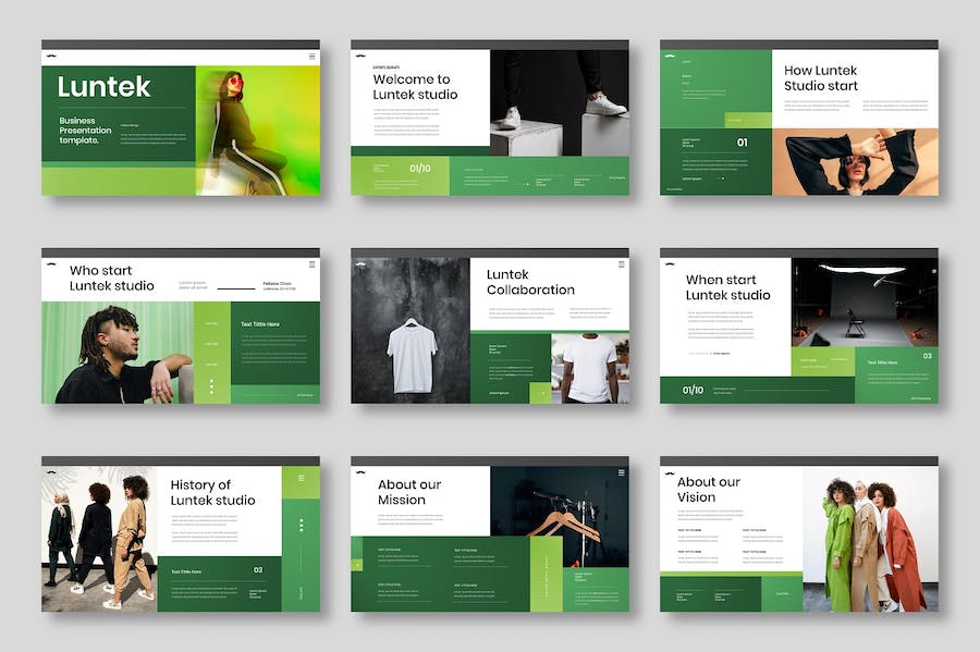 绿色环保理念商务企业宣传PPT模板 - PPT派