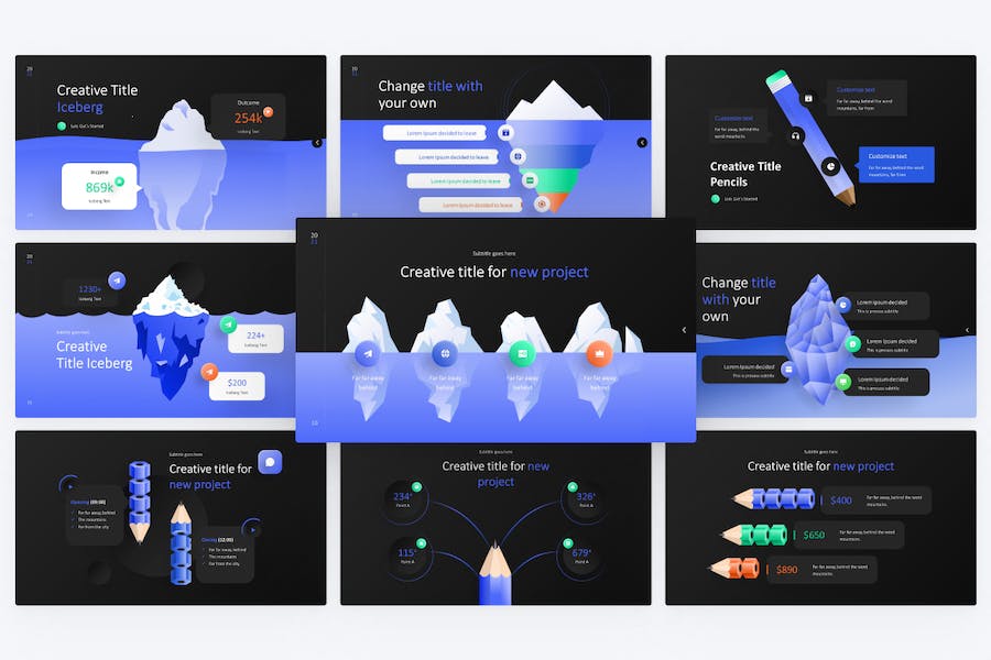 Pencil-iceberg-infographic-powerpoint-template - PPT派