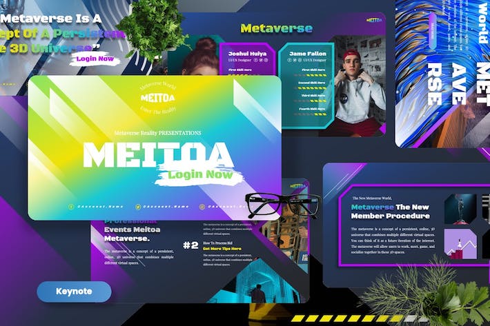 元宇宙虚拟现实世界讲述Keynote模板 - PPT派