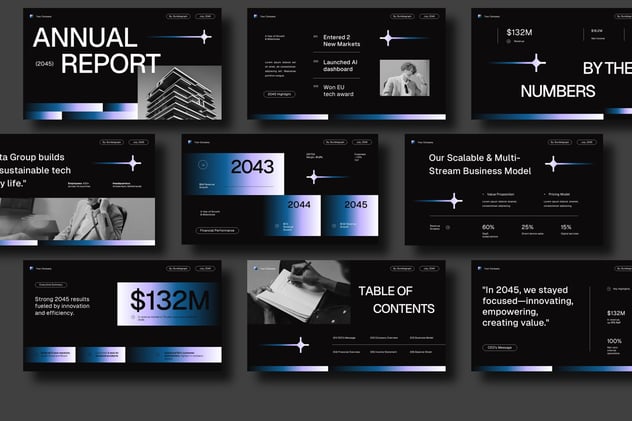 年度财务业绩报告总结PPT模板 - PPT派