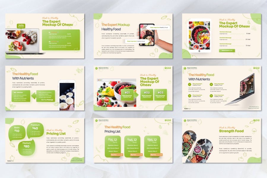健康食品营养推介推广Keynote模板 - PPT派