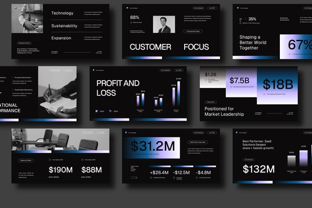 年度财务业绩报告总结PPT模板 - PPT派