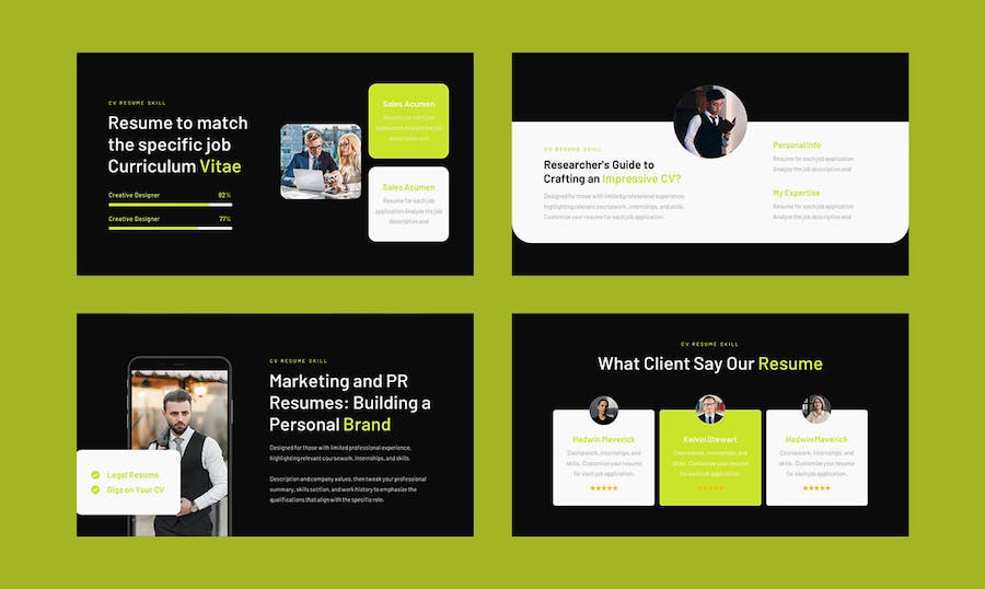 个人简历求职主题Keynote模板 - PPT派