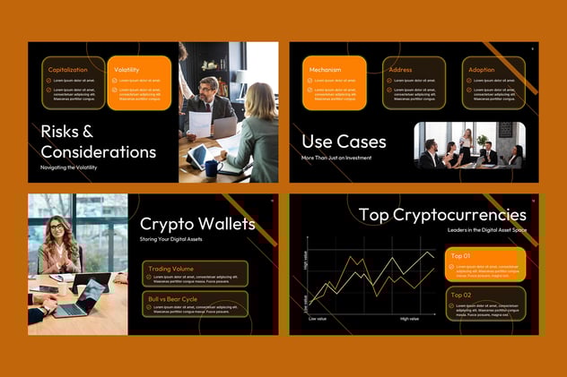 金融科技加密货币行业PPT模板 - PPT派