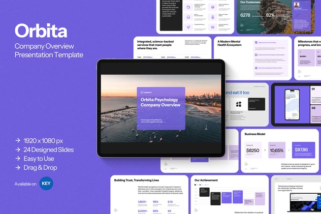 Orbita心理学人工智能企业概述分析Keynote模板 - PPT派