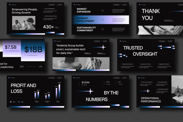 年度财务业绩报告总结PPT模板 - PPT派