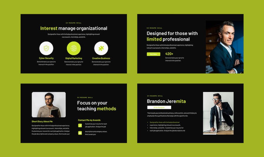 个人简历求职主题Keynote模板 - PPT派