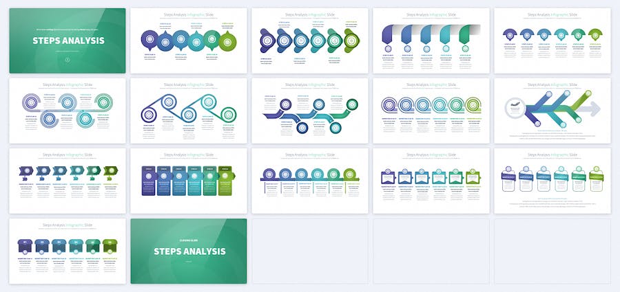 步骤分析信息图形PPT模板 - PPT派