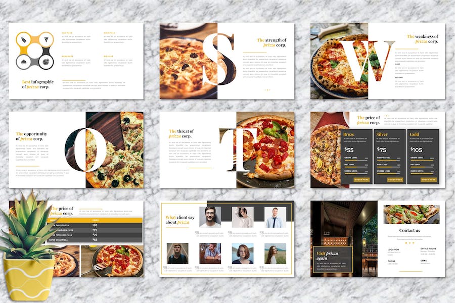 披萨餐饮品牌推广方案PPT模板 - PPT派