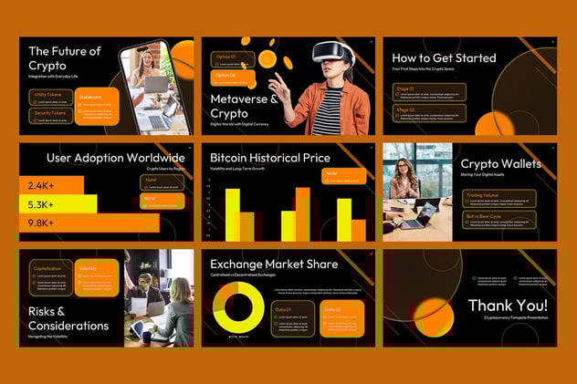 金融科技加密货币行业PPT模板 - PPT派