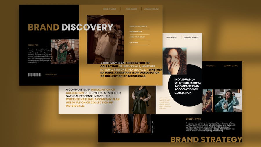 复古暗色品牌战略Keynote主题模板 - PPT派