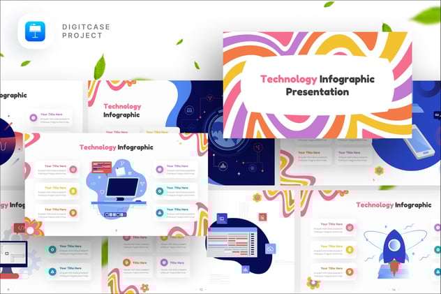 电脑人工智能技术信息图形keynote模板 - PPT派