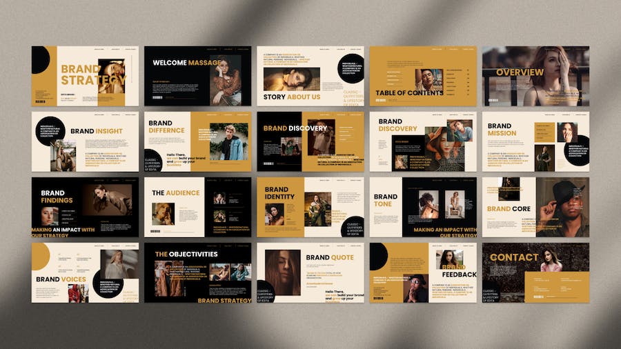 复古暗色品牌战略Keynote主题模板 - PPT派