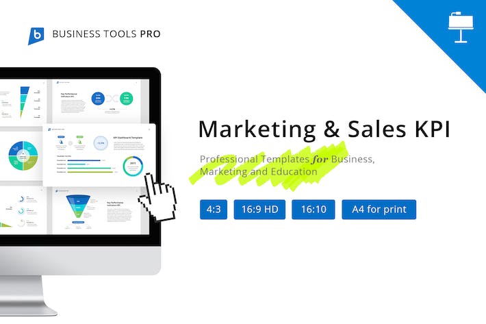 营销和销售KPI数据分析图形监控Keynote模板 - PPT派