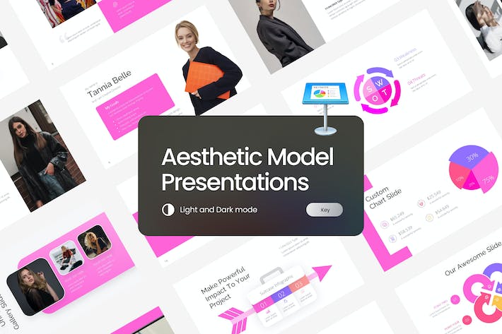 美学模特时尚潮流展示Keynote模板 - PPT派