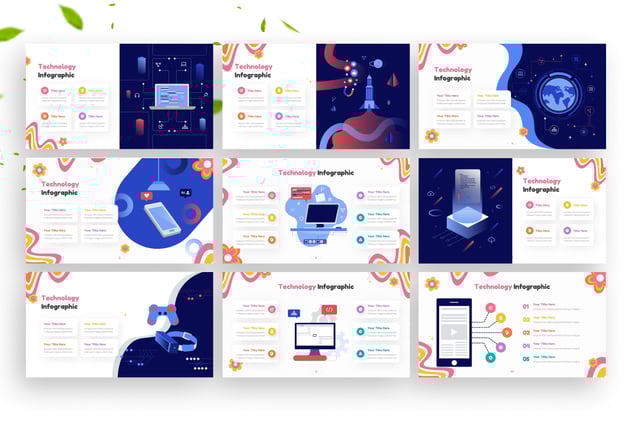电脑人工智能技术信息图形keynote模板 - PPT派