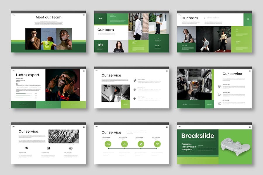 绿色环保理念商务企业宣传PPT模板 - PPT派