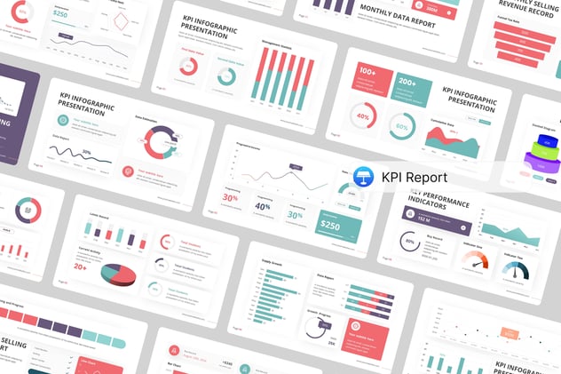 KPI绩效报告数据分析监控图形Keynote模板 - PPT派
