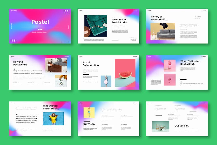 粉彩风格商务类展示Keynote模板 - PPT派