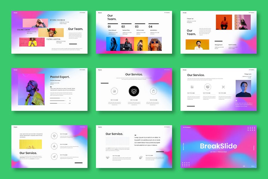 粉彩风格商务类展示Keynote模板 - PPT派